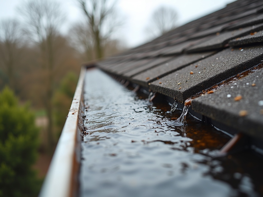 The same gutter cleaned out and flowing freely